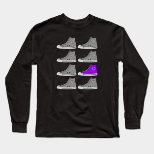 Stand Out From The Crowd | Purple Sneaker Long Sleeve T-Shirt